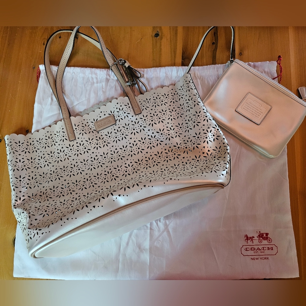 Coach Carry-All bag with small pouch. Excellent condition,  very little use.